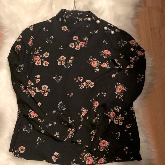 Zara floral long sleeve blouse - Picture 1 of 3
